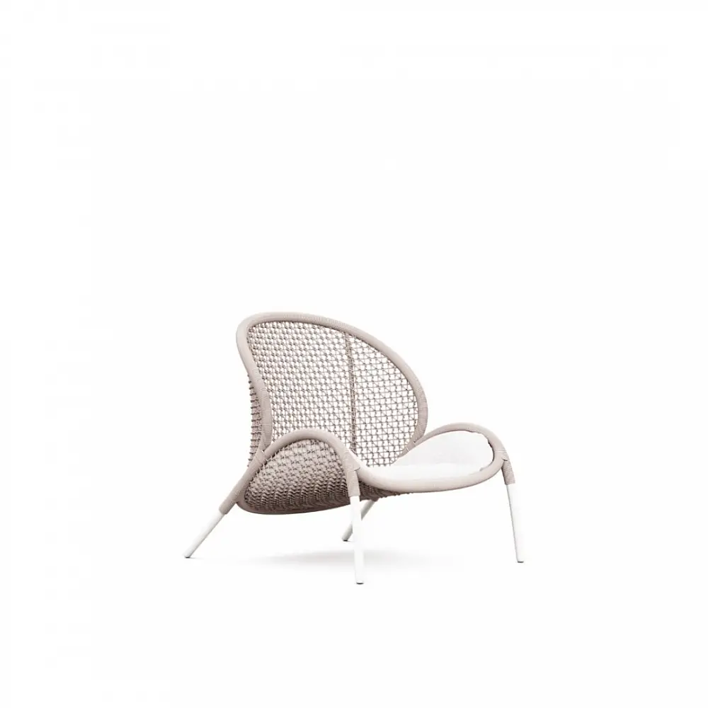 Dune/L-White Lounge Chair - Αλουμίνιο - 80x95x89 cm