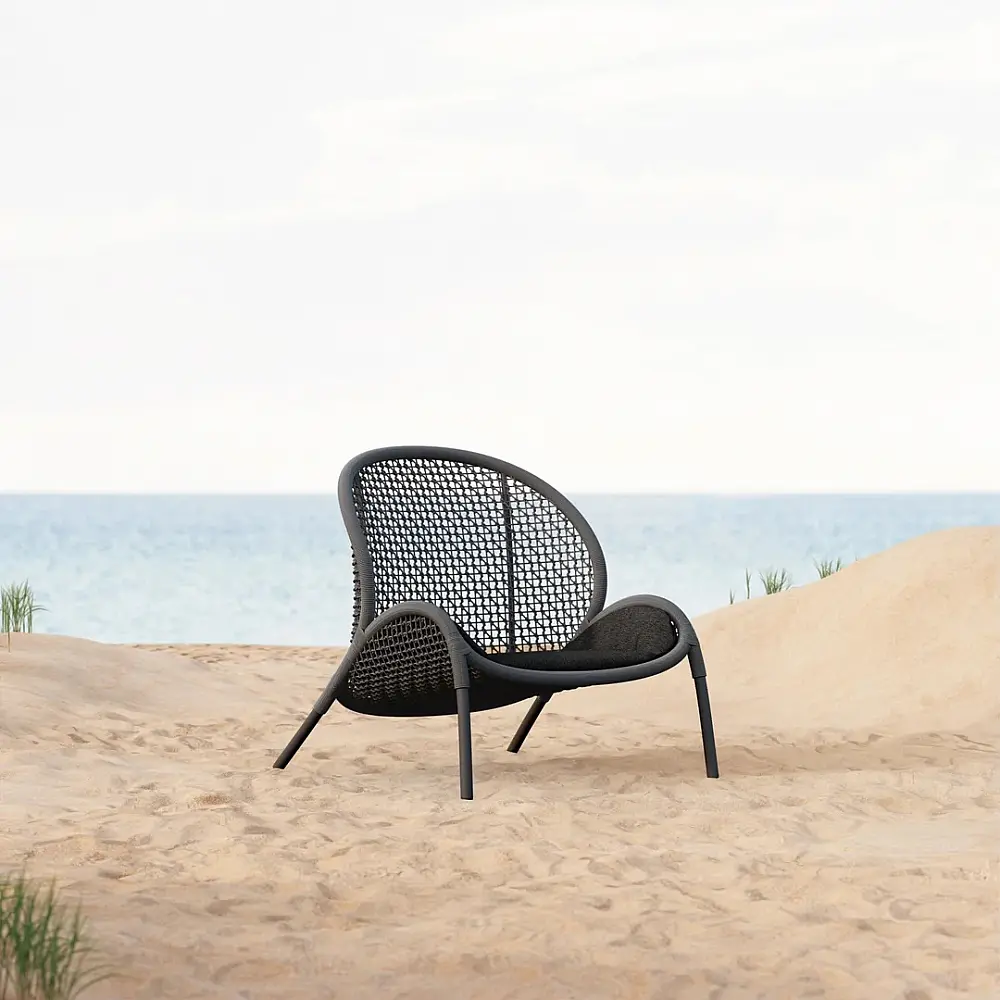 Dune/L-Anthracite Lounge Chair - Αλουμίνιο - 80x95x89 cm