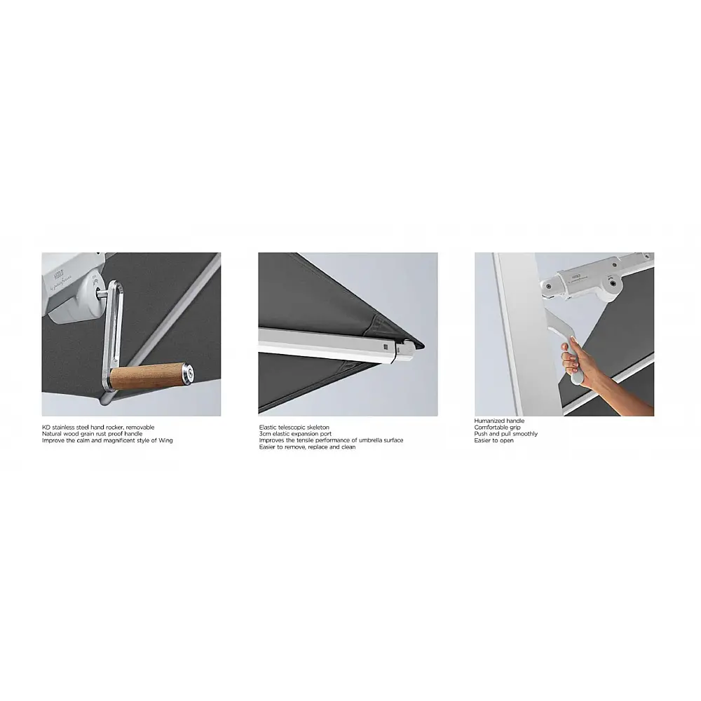 Wing/C-3x3m Corner Umbrella (90020011) - Αλουμίνιο - 300x300x276.5 cm