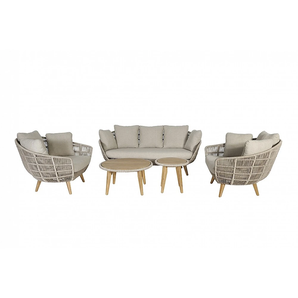 Malabon-3 Lounge Set of 5pcs - Ξύλο