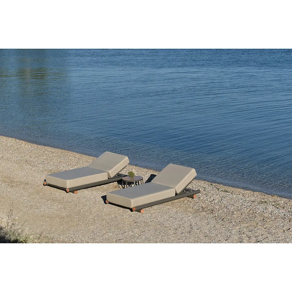 Cayenne/Taupe Aluminum Sun-Lounger - Αλουμίνιο - 200x92.5x35 cm