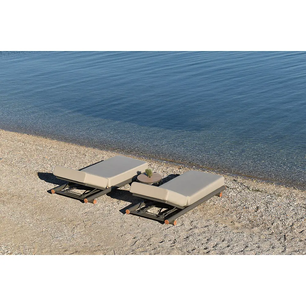 Cayenne/Taupe Aluminum Sun-Lounger - Αλουμίνιο - 200x92.5x35 cm
