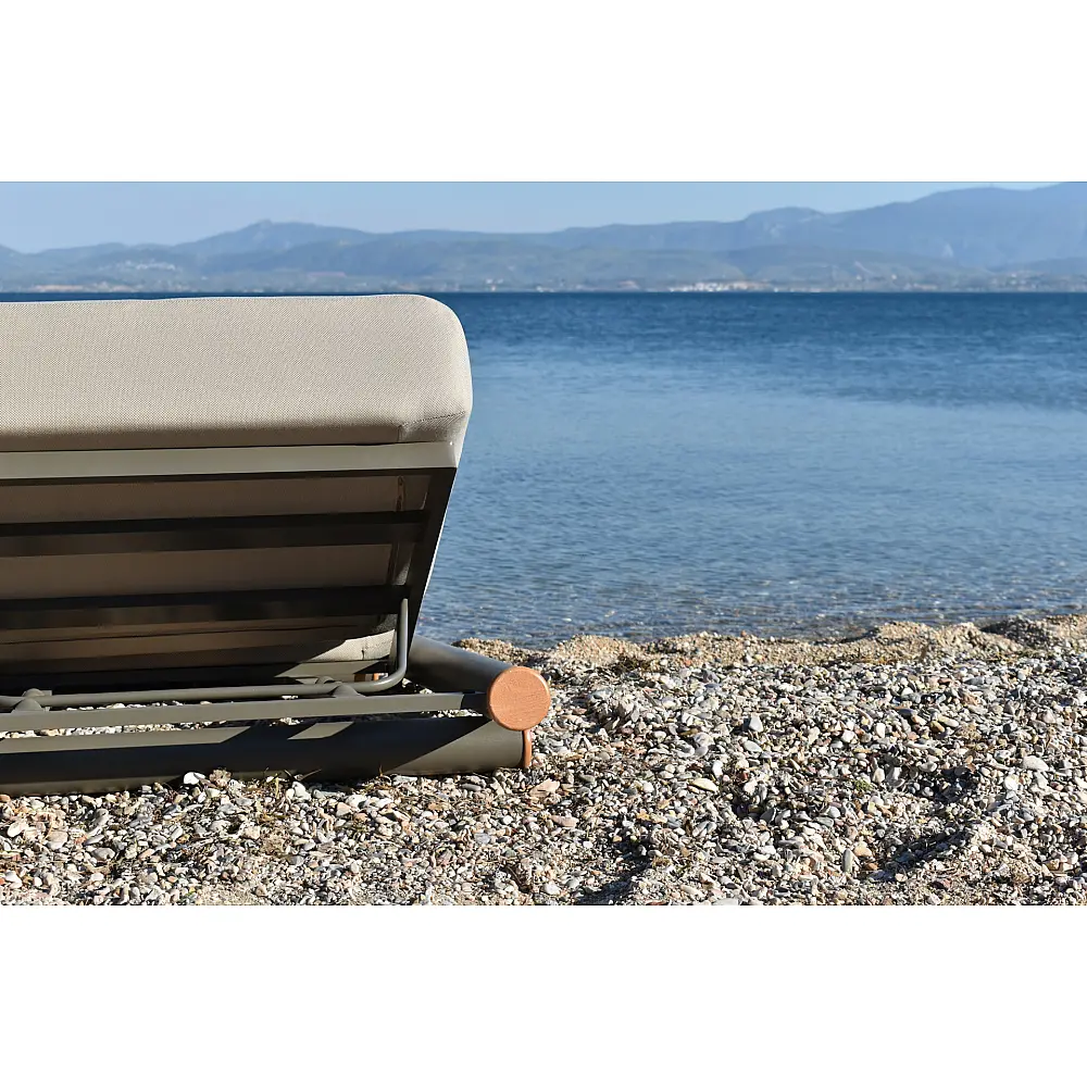 Cayenne/Taupe Aluminum Sun-Lounger - Αλουμίνιο - 200x92.5x35 cm