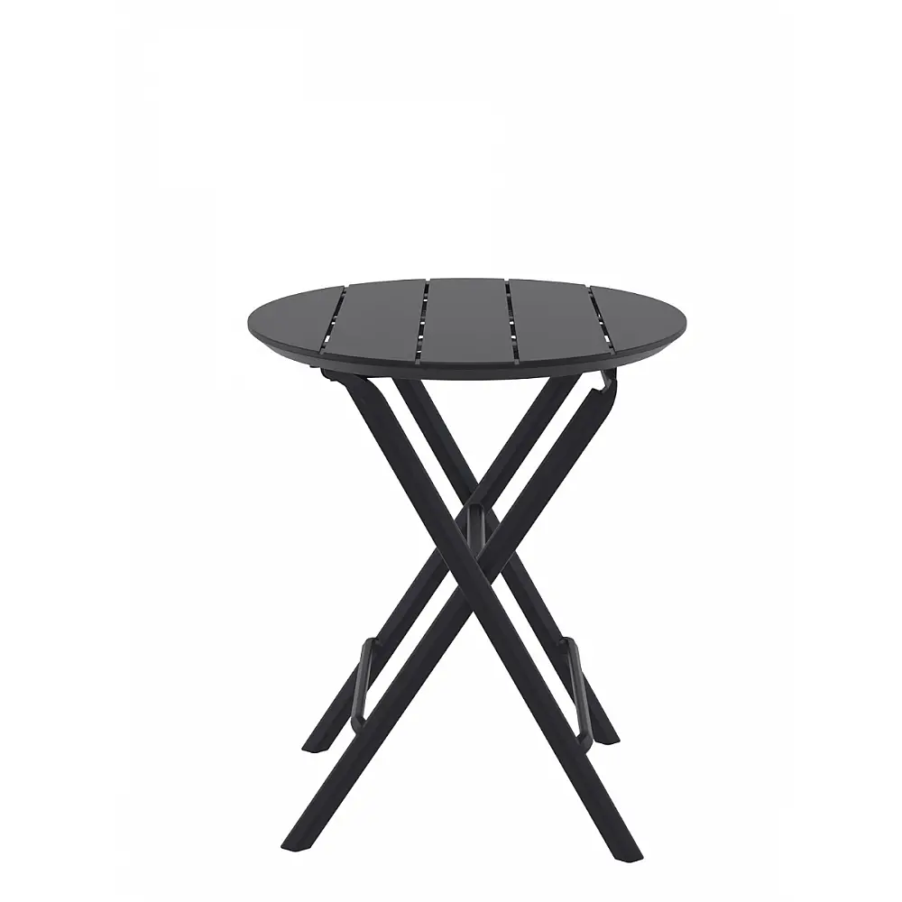 Helen/T-R60cm Folding Table Black - Πολυπροπυλένιο - 60x60x74 cm