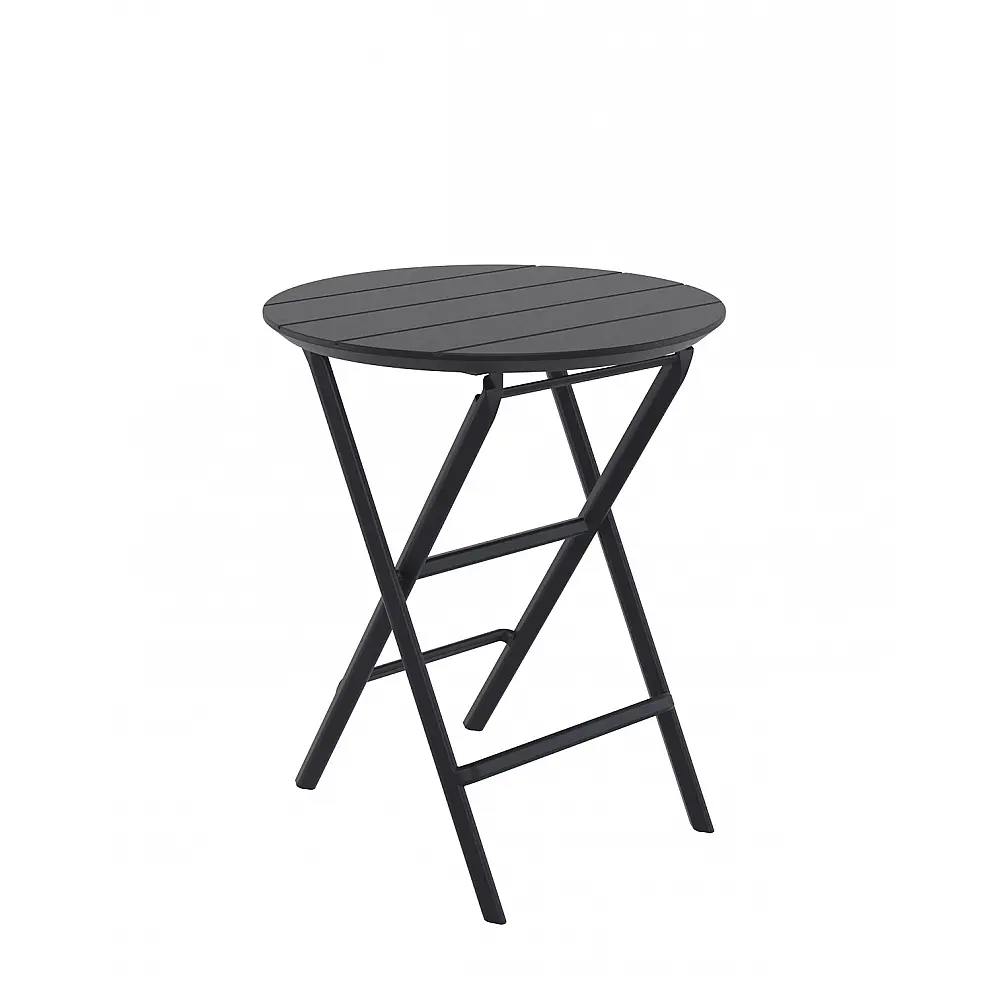 Helen/T-R60cm Folding Table Black - Πολυπροπυλένιο - 60x60x74 cm