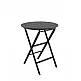 Helen/T-R60cm Folding Table Black - Πολυπροπυλένιο - 60x60x74 cm
