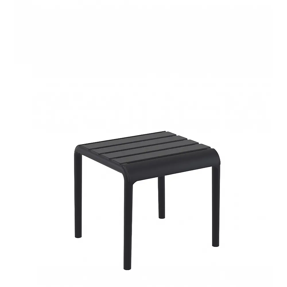 Paris/T-42x41xY.39cm Side Table/Footrest Black - Πολυπροπυλένιο - 41x42x39 cm