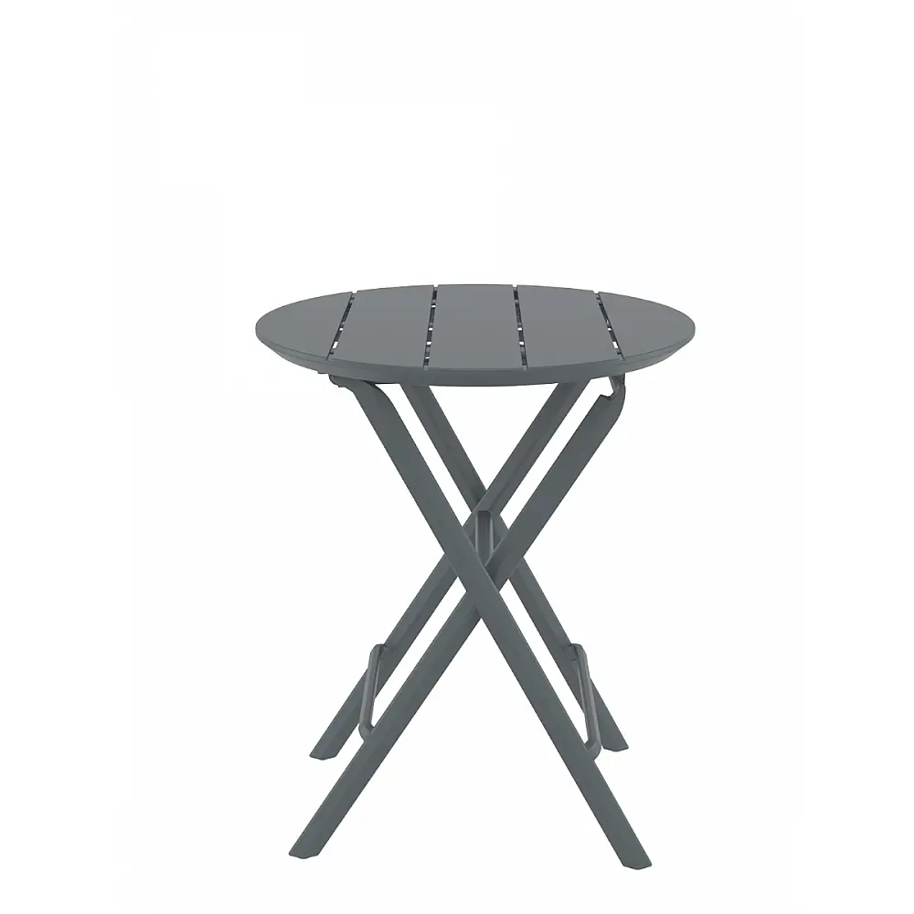 Helen/T-R60cm Folding Table Dark Grey - Πολυπροπυλένιο - 60x60x74 cm