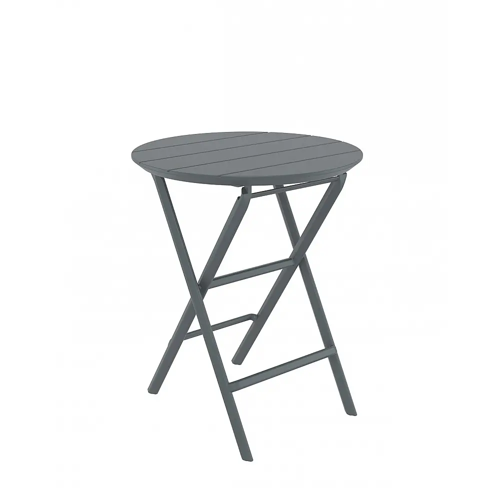 Helen/T-R60cm Folding Table Dark Grey - Πολυπροπυλένιο - 60x60x74 cm
