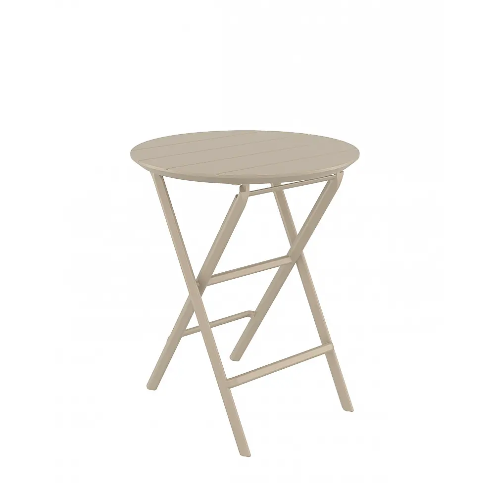 Helen/T-R60cm Folding Table Taupe - Πολυπροπυλένιο - 60x60x74 cm