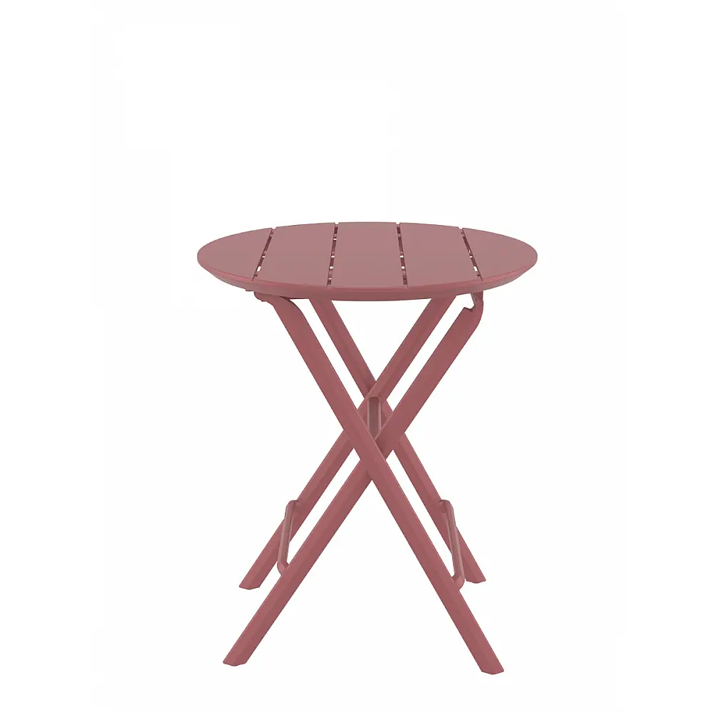Helen/T-R60cm Folding Table Marsala - Πολυπροπυλένιο - 60x60x74 cm