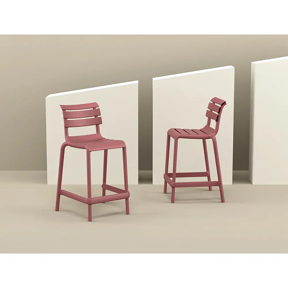Helen/S-65 Barstool Marsala - Πολυπροπυλένιο - 55x52x95 cm