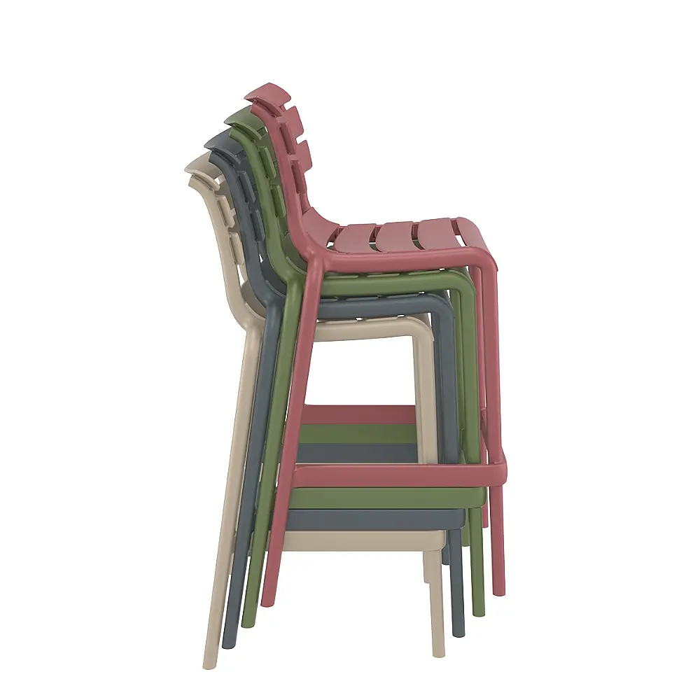 Helen/S-75 Barstool Dark Grey - Πολυπροπυλένιο - 55x53x105 cm