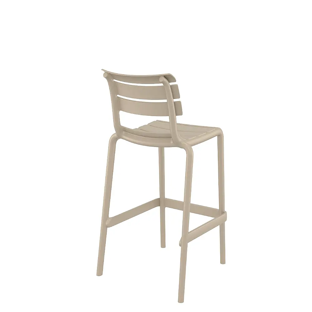 Helen/S-75 Barstool Taupe - Πολυπροπυλένιο - 55x53x105 cm