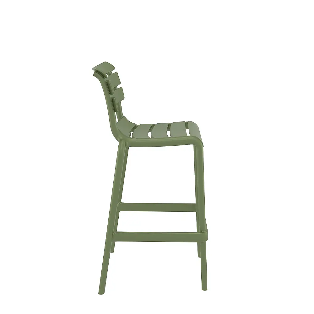 Helen/S-75 Barstool Olive Green - Πολυπροπυλένιο - 55x53x105 cm