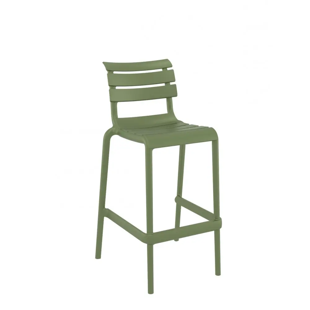 Helen/S-75 Barstool Olive Green - Πολυπροπυλένιο - 55x53x105 cm