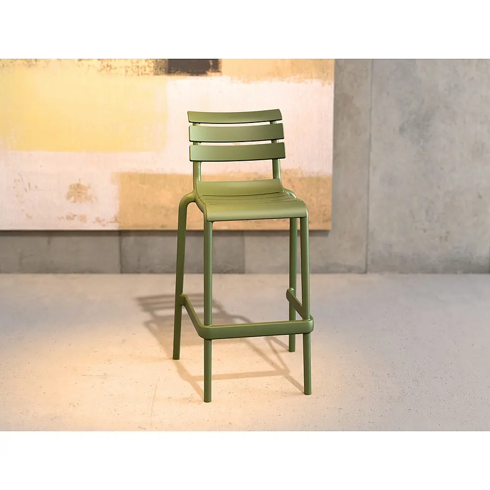 Helen/S-75 Barstool Olive Green - Πολυπροπυλένιο - 55x53x105 cm