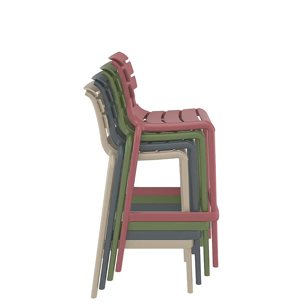 Helen/S-75 Barstool Marsala - Πολυπροπυλένιο - 55x53x105 cm