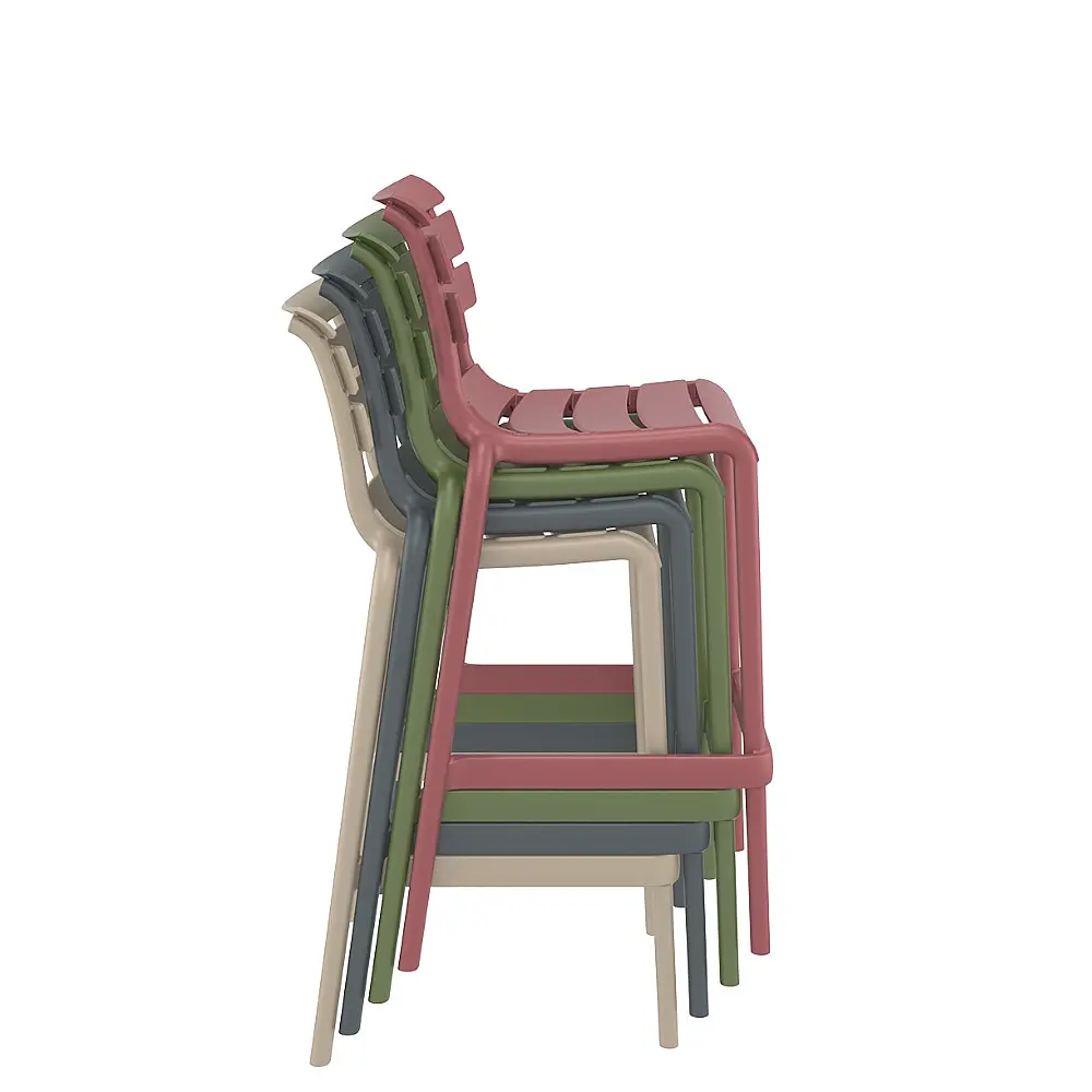 Helen/S-75 Barstool White - Πολυπροπυλένιο - 55x53x105 cm
