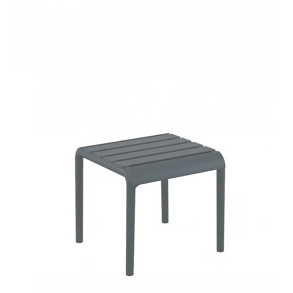 Paris/T-42x41xY.39cm Side Table/Footrest Dark Grey - Πολυπροπυλένιο - 41x42x39 cm