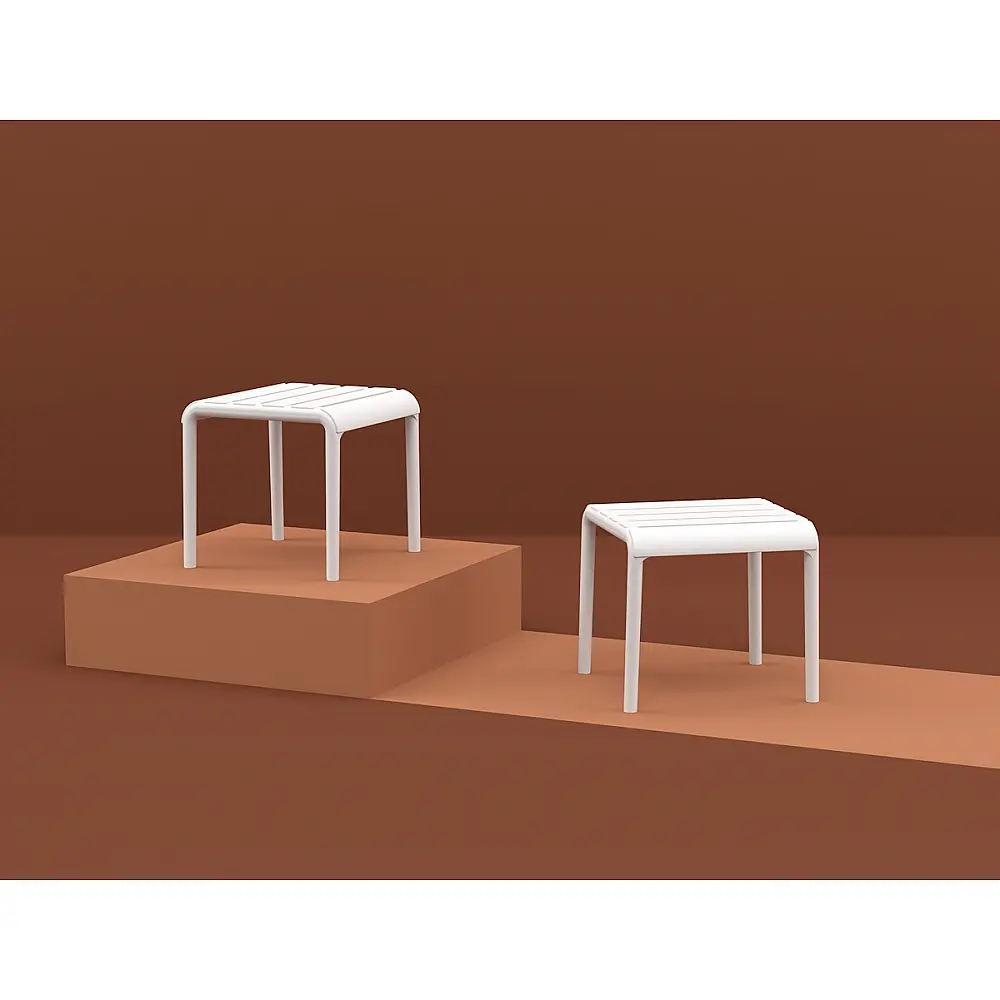Paris/T-42x41xY.39cm Side Table/Footrest white - Πολυπροπυλένιο - 41x42x39 cm
