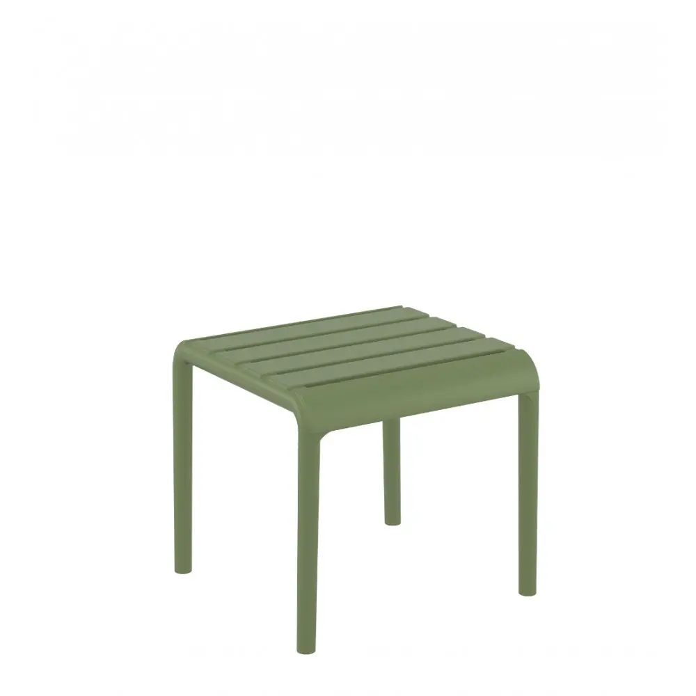 Paris/T-42x41xY.39cm Side Table/Footrest Olive Green - Πολυπροπυλένιο - 41x42x39 cm