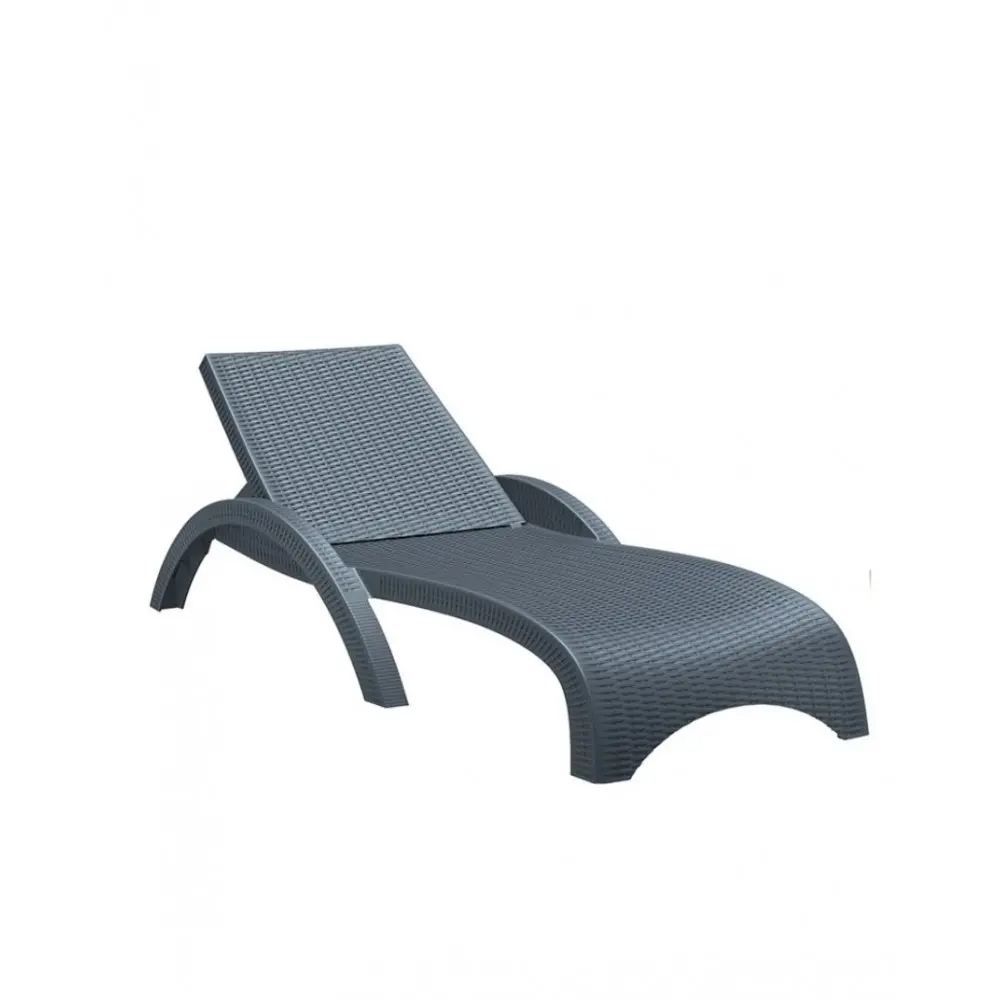 Tropic Sun-Lounger Dark Grey - Πολυπροπυλένιο - 187x73x44 cm