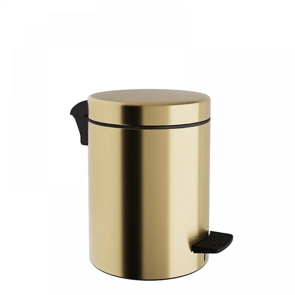 Χαρτοδοχείο 5 Lit, Soft Close - Brushed Gold, Pam & Co, Ø20 x H28 (cm), 05-136-023