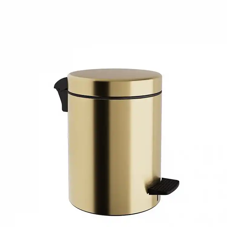 Χαρτοδοχείο 5 Lit, Soft Close - Brushed Gold, Pam & Co, Ø20 x H28 (cm), 05-136-023