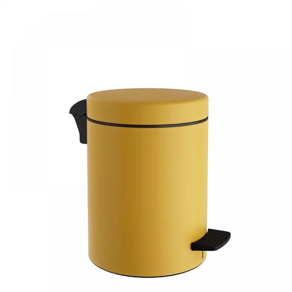 Χαρτοδοχείο 5 Lit, Soft Close - Matt Yellow, Pam & Co, Ø20 x H28 (cm), 05-096-603