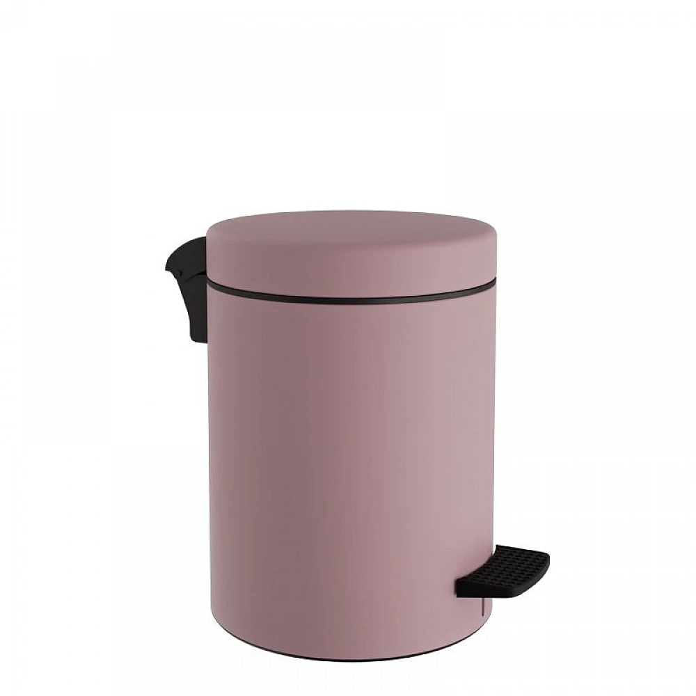 Χαρτοδοχείο 5 Lit, Soft Close - Matt Pink, Pam & Co, Ø20 x H28 (cm), 05-096-303