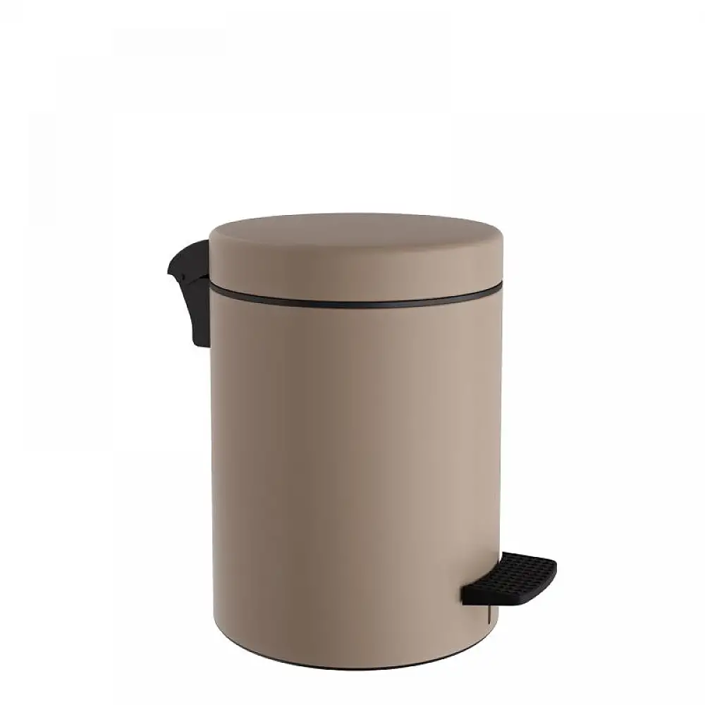 Χαρτοδοχείο 5 Lit, Soft Close - Matt Beige, Pam & Co, Ø20 x H28 (cm), 05-096-103