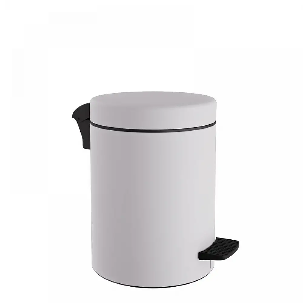 Χαρτοδοχείο 5 Lit, Soft Close - Matt White, Pam & Co, Ø20 x H28 (cm), 05-096-003