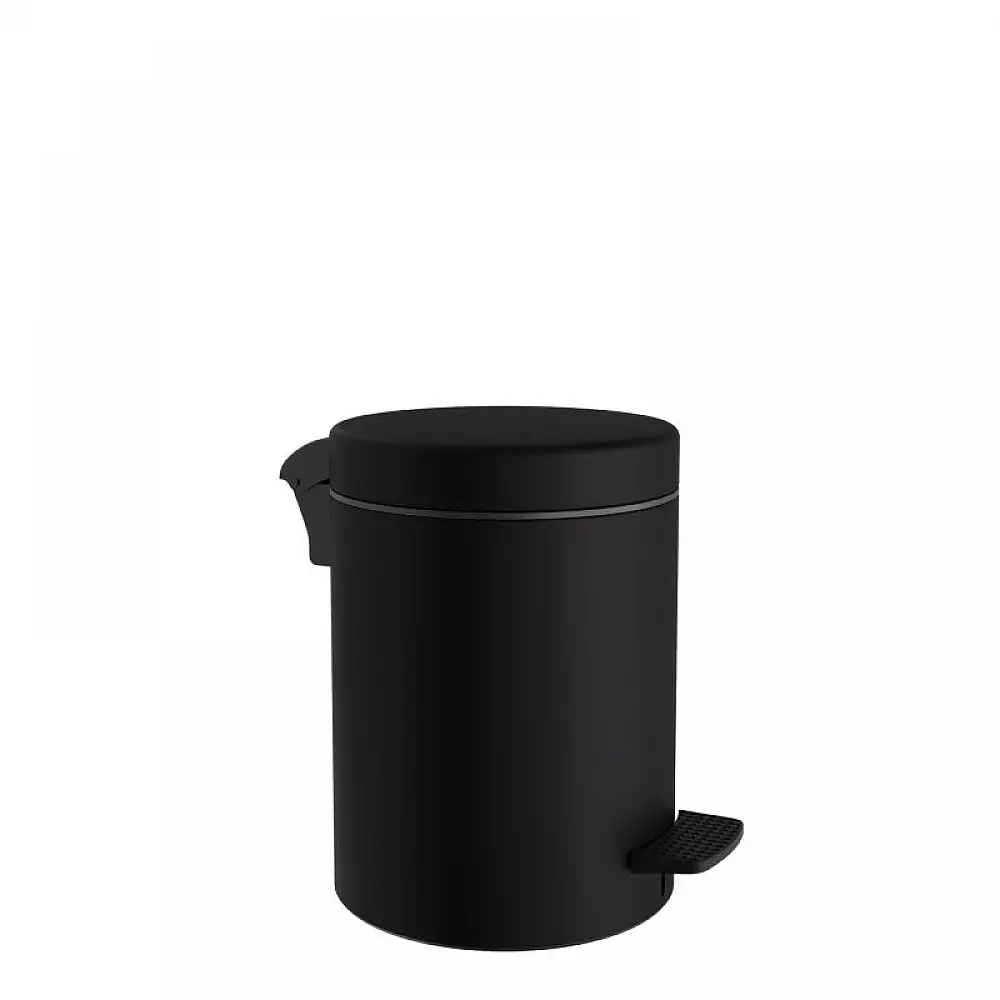 Χαρτοδοχείο 3 Lit, Soft Close - Matt Black, Pam & Co, Ø18 x H25 (cm), 03-601-403