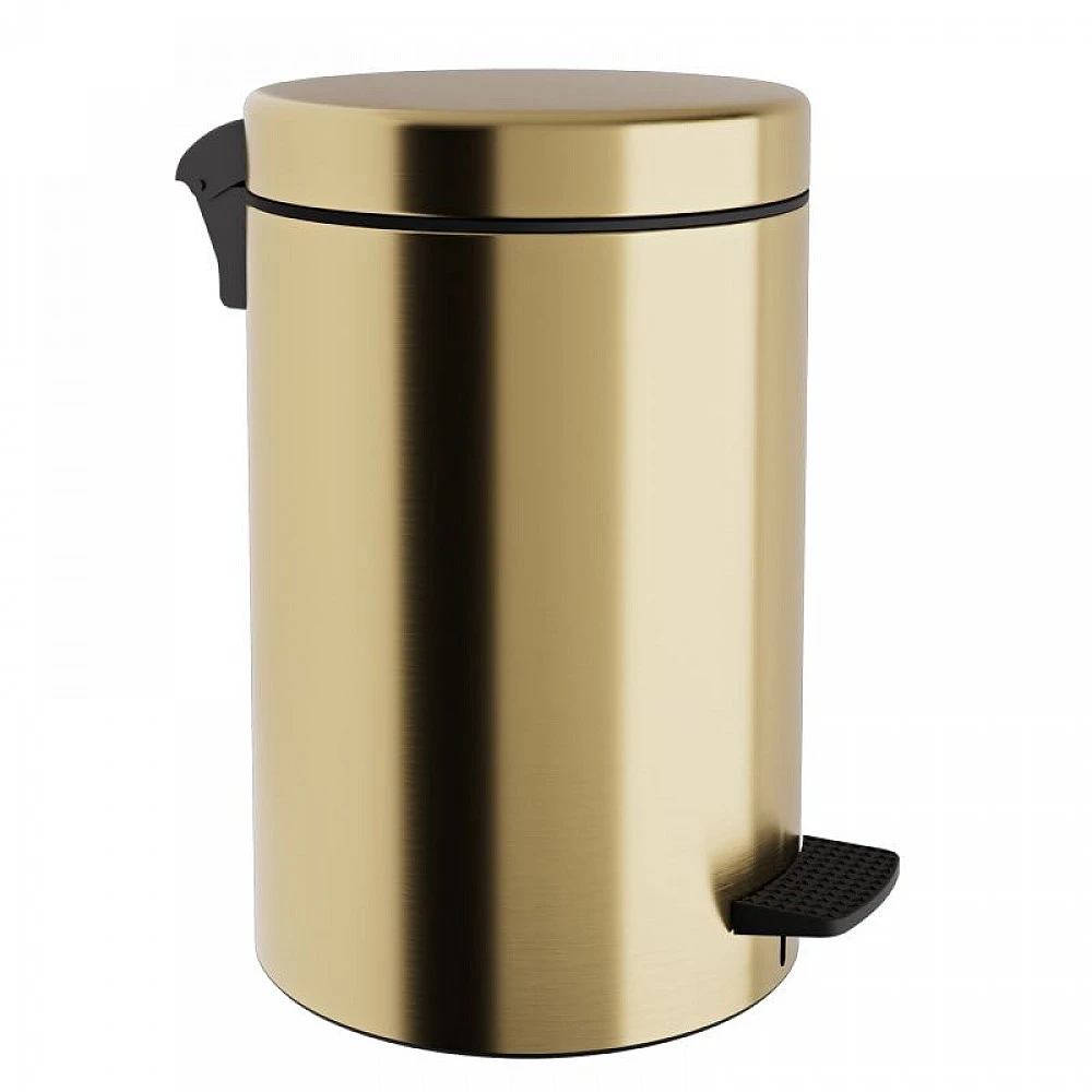 Χαρτοδοχείο 12 Lit, Soft Close - Brushed Gold, Pam & Co, Ø25 x H40 (cm), 12-300-023