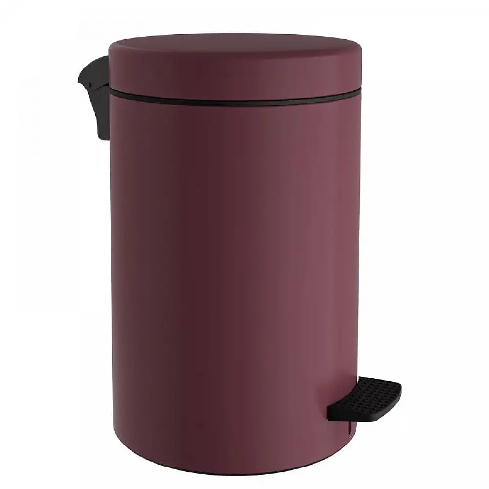 Χαρτοδοχείο 12 Lit, Soft Close - Matt Bordeaux, Pam & Co, Ø25 x H40 (cm), 12-090-153