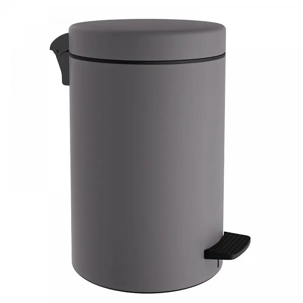 Χαρτοδοχείο 12 Lit, Soft Close - Matt Concrete Grey, Pam & Co, Ø25 x H40 (cm), 12-090-163