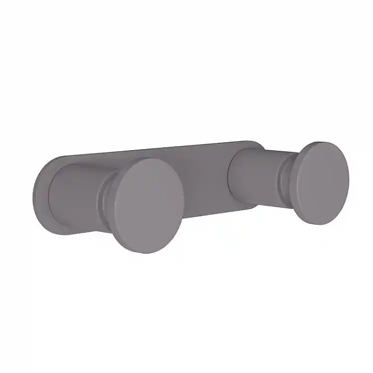Άγκιστρο Διπλό - Matt Concrete Grey, Pam & Co, W12 x D3,5 x H2,5 (cm), 70-163