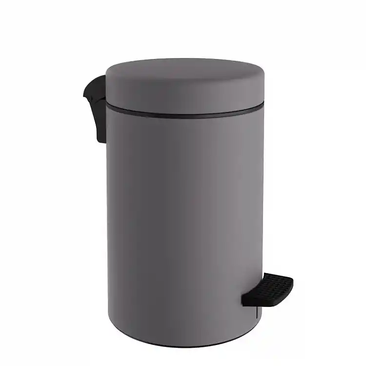 Χαρτοδοχείο 9 Lit Soft Close, No Inner Bucket - Matt Concrete Grey, Pam & Co, Ø20 x H36 (cm), 2037-163