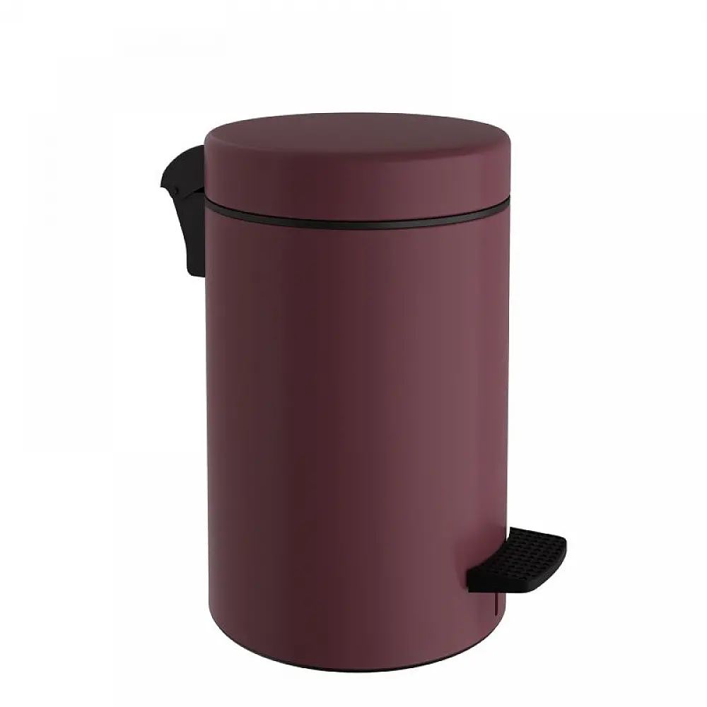 Χαρτοδοχείο 10 Lit Soft Close, No Inner Bucket - Matt Bordeaux, Pam & Co, Ø20 x H37 (cm), 2037-153