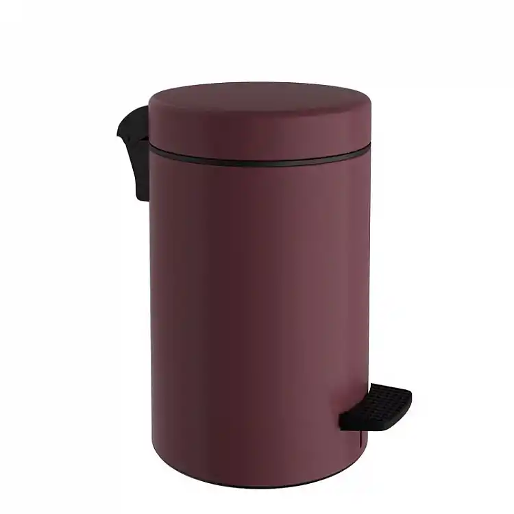 Χαρτοδοχείο 9 Lit Soft Close, No Inner Bucket - Matt Bordeaux, Pam & Co, Ø20 x H36 (cm), 2037-153