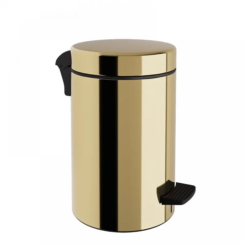 Χαρτοδοχείο 10 Lit Soft Close, No Inner Bucket - Gold, Pam & Co, Ø20 x H37 (cm), 2037-024