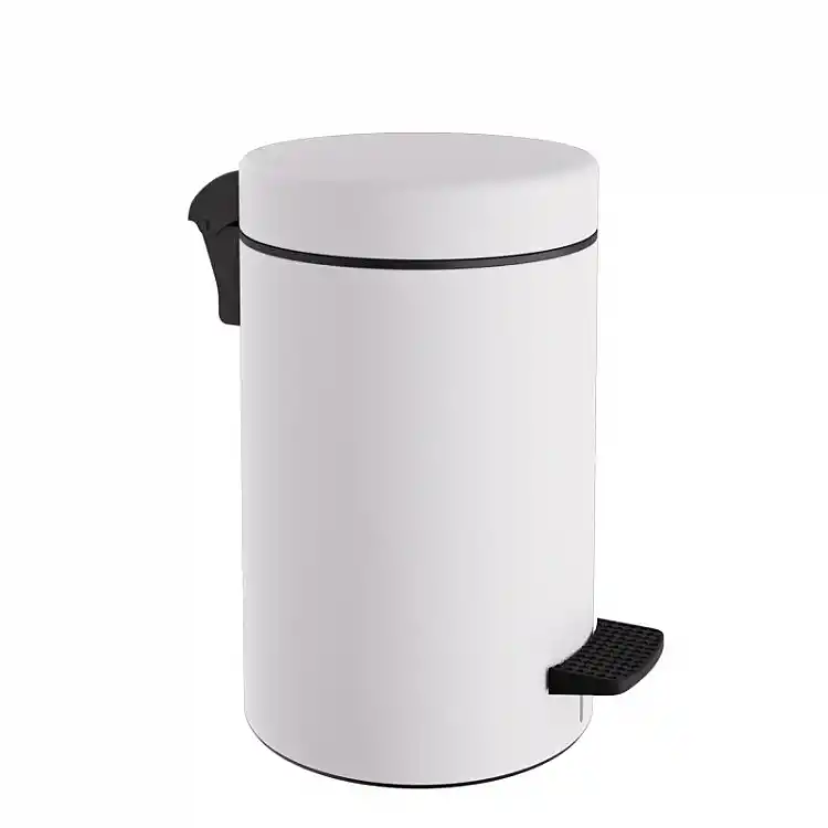 Χαρτοδοχείο 9 Lit Soft Close, No Inner Bucket - Matt White, Pam & Co, Ø20 x H36 (cm), 2037-033