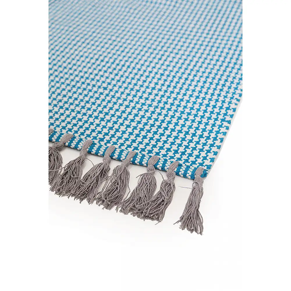 Χαλί Urban Cotton Kilim Houndstooth Caribbean Sea Royal Carpet - 130 x 190 cm