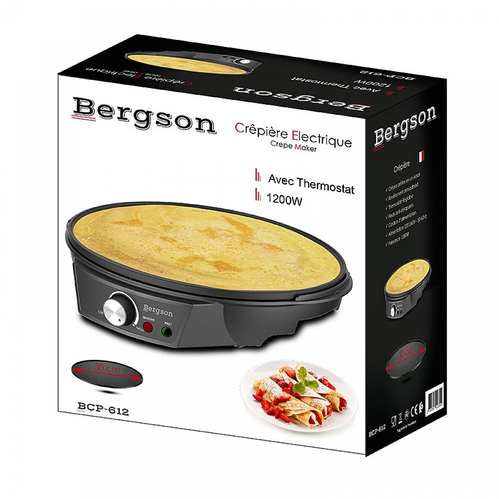 Ηλεκτρική Κρεπιέρα 1200 W Bergson BCP-612 Ηλεκτρική Κρεπιέρα 1200 W Bergson BCP-612
