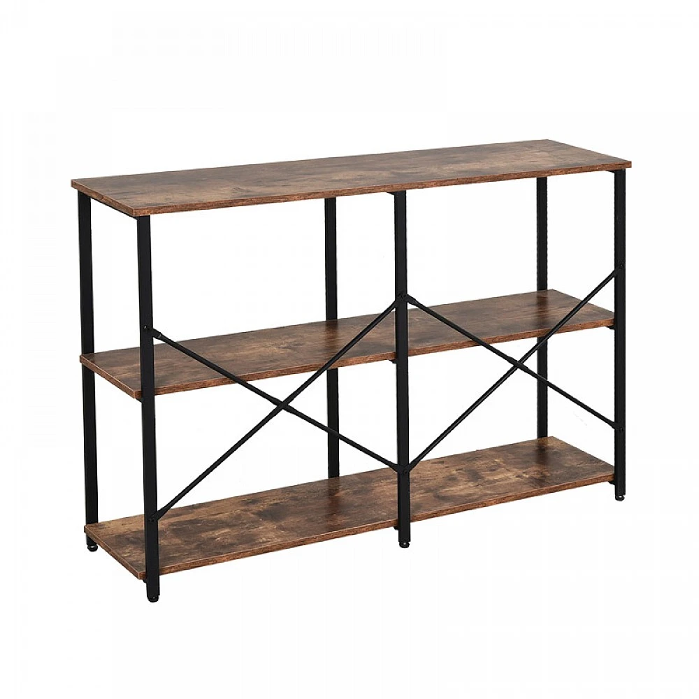 Μεταλλική Κονσόλα με 3 Ξύλινα Ράφια 76 x 120 x 30 cm HOMCOM 837-075 Μεταλλική Κονσόλα με 3 Ξύλινα Ράφια 76 x 120 x 30 cm HOMCOM 837-075