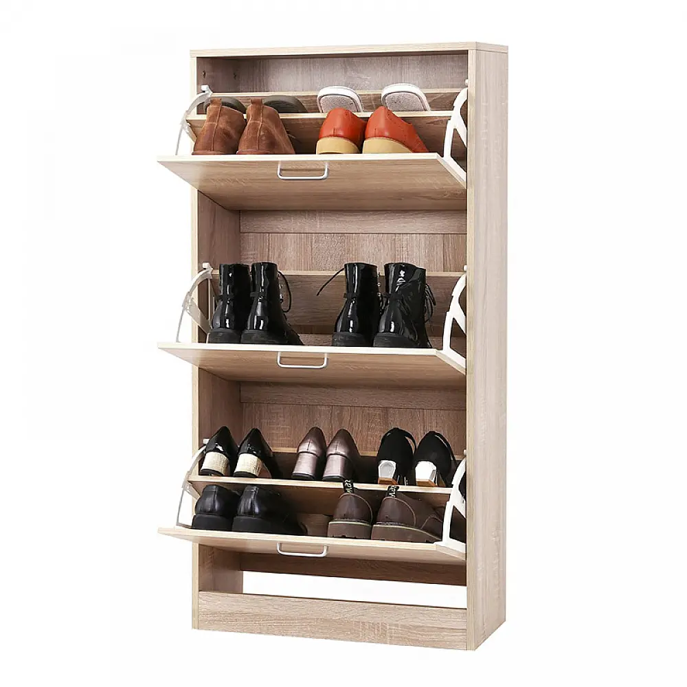 Ξύλινη Παπουτσοθήκη 60 x 24 x 120 cm Χρώματος Καφέ Ανοιχτό VASAGLE LBC03NL