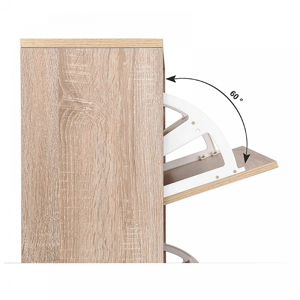 Ξύλινη Παπουτσοθήκη 60 x 24 x 120 cm Χρώματος Καφέ Ανοιχτό VASAGLE LBC03NL