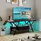 Costway Ράφι TV με LED Φώτα για Τηλεοράσεις 65 ιντσών Ρουστίκ Καφέ HV10753DE-CF