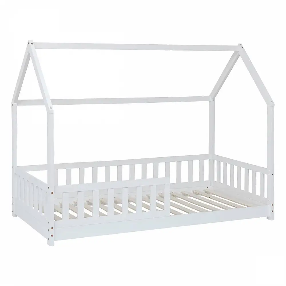 Atmosphera Παιδικό Κρεβάτι Montessori με Διαστάσεις 190x90 και Σχήμα Σπιτάκι σε Λευκό Χρώμα 197924